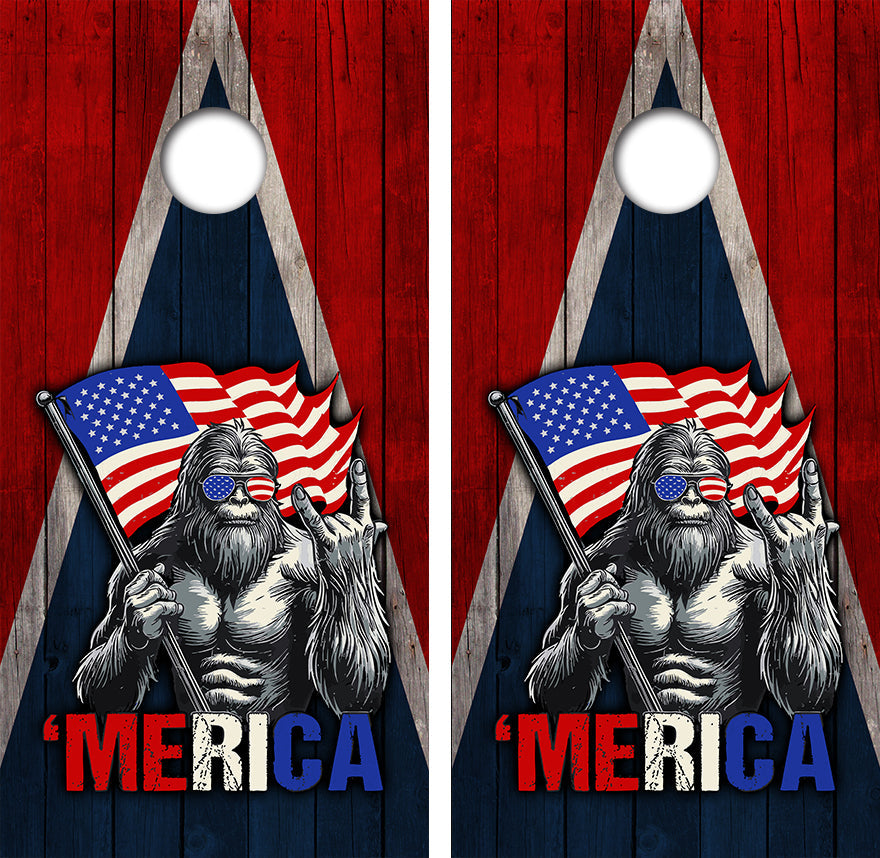 Sasquatch Merica Cornhole Design
