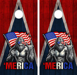 Sasquatch Merica Cornhole Design