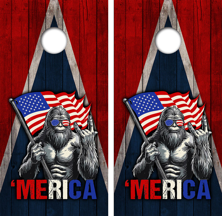 Sasquatch Merica Cornhole Design