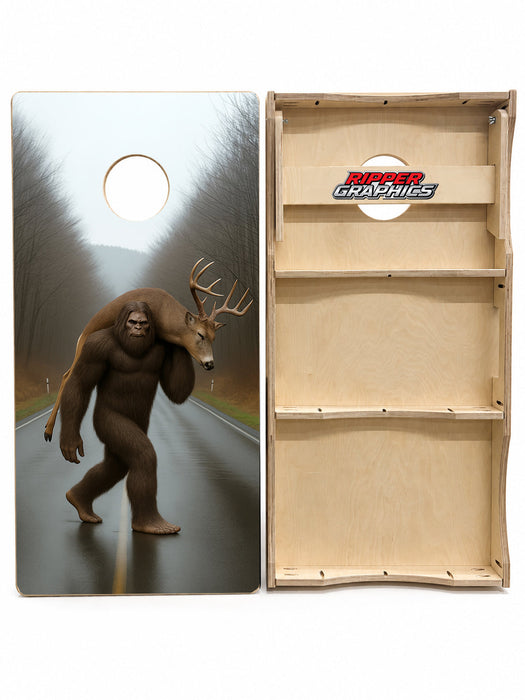 Sasquatch Big Foot Deer Cornhole Design