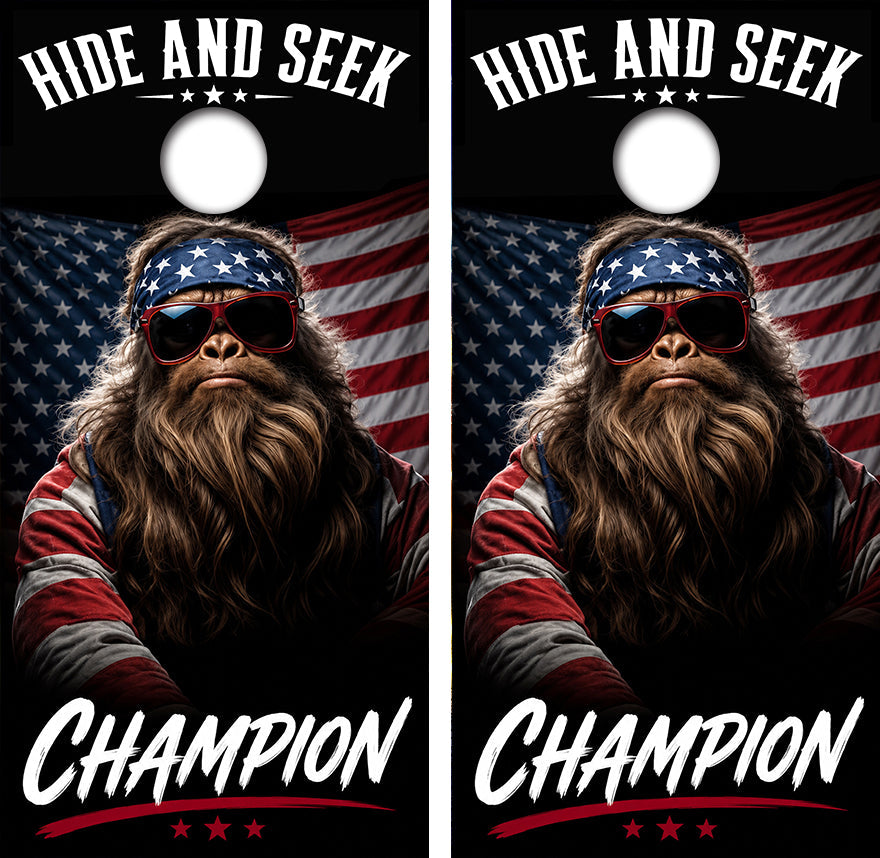 Hide & Seek Champion Cornhole Design