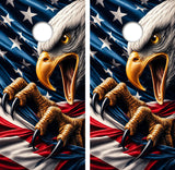 Patriotic Eagle Cornhole Design