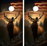 Elk American Flag Cornhole Design