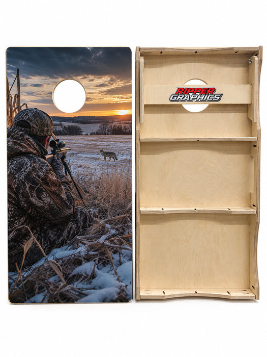 Coyote Hunting Cornhole Design