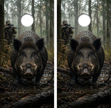 Wild Boar Hunting Cornhole Design