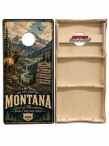 Montana Land of Mountains Cornhole Design