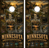 Minnesota The North Star State Cornhole Design