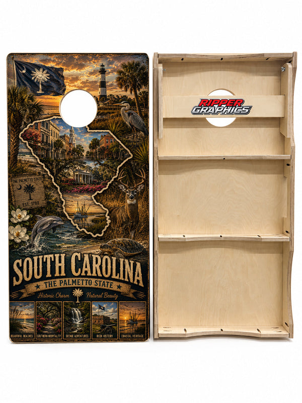 South Carolina The Palmetto State Cornhole Design