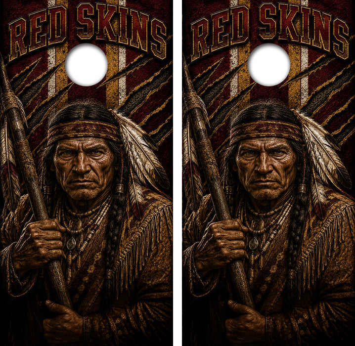 Washington Red Skins Football Cornhole Design