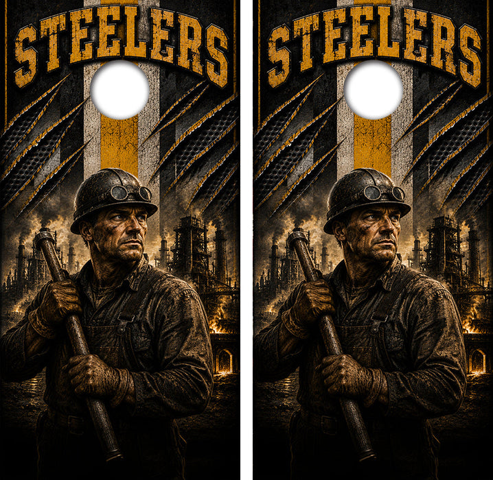 Pittsburgh Steelers Football Cornhole Design