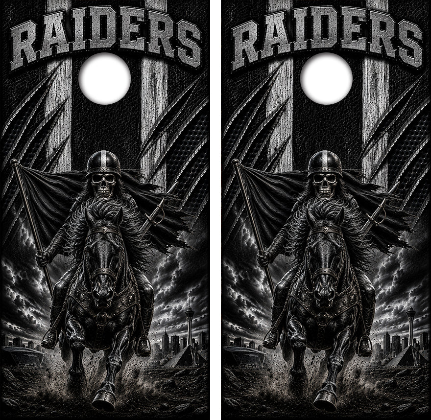 Las Vegas Raiders Football Cornhole Design