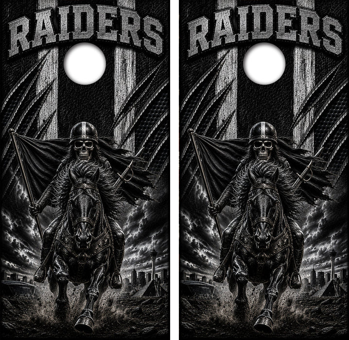 Las Vegas Raiders Football Cornhole Design