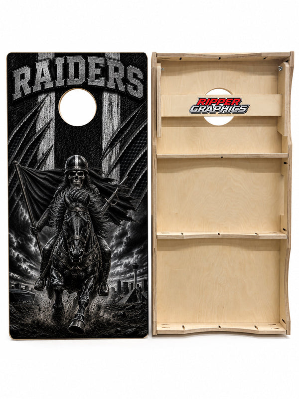 Las Vegas Raiders Football Cornhole Design
