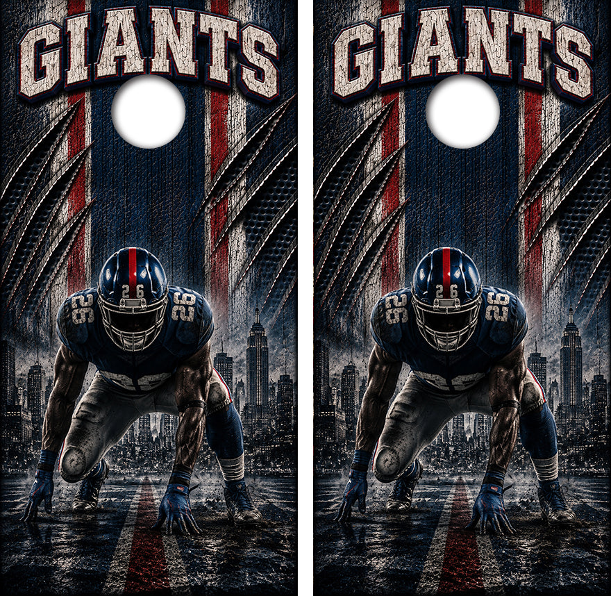 New York Giants Football Cornhole Design