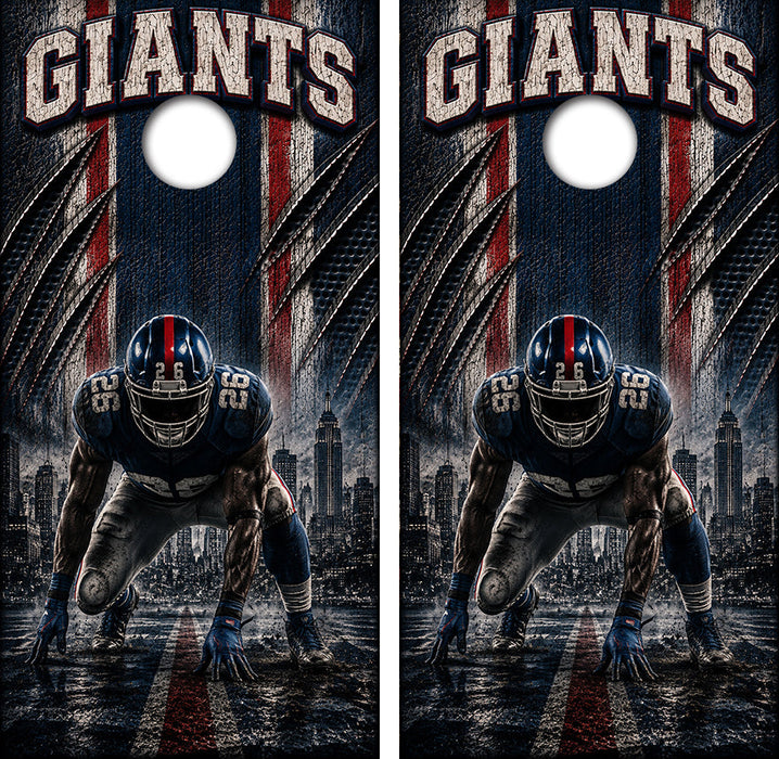 New York Giants Football Cornhole Design
