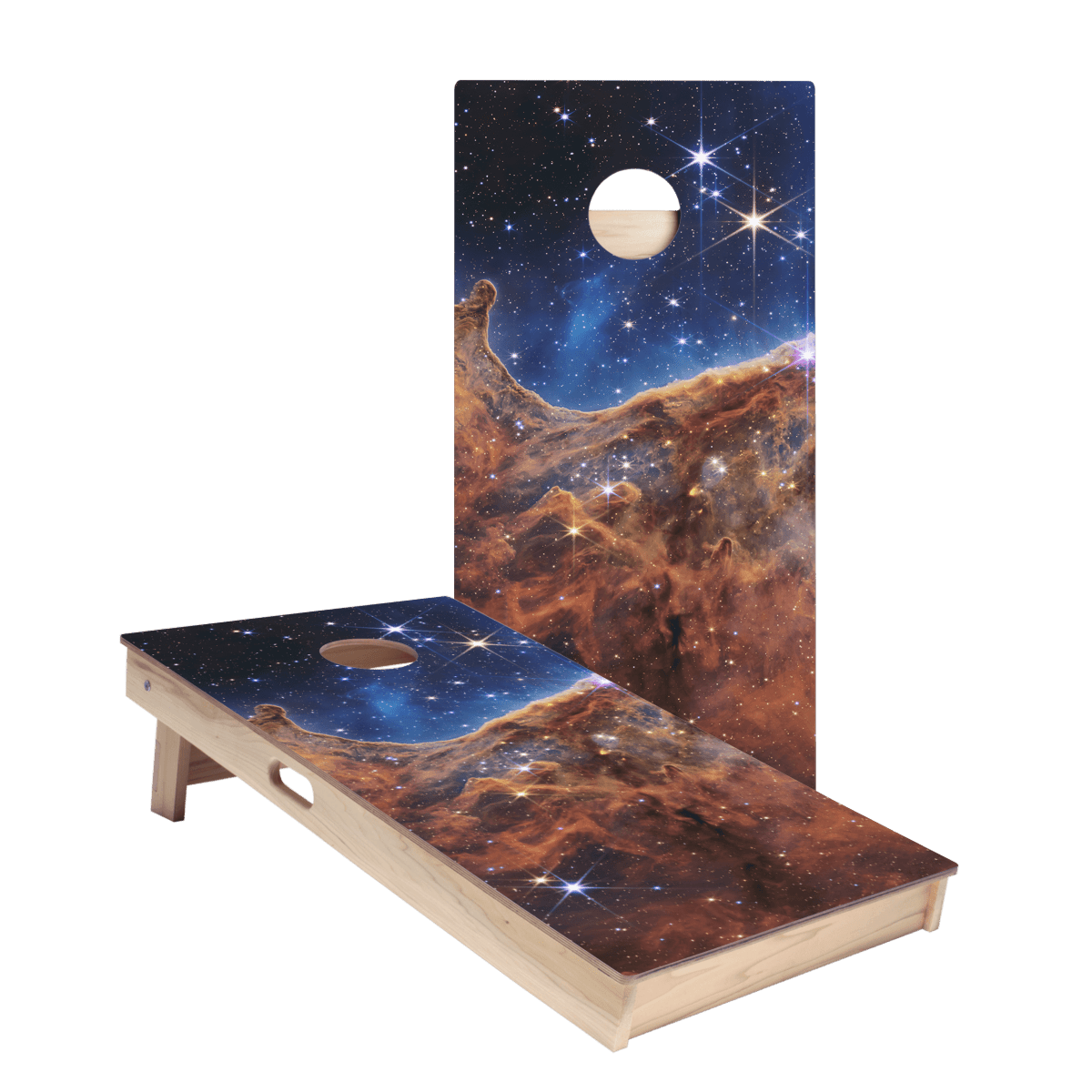 Cosmic Cliffs Star Cornhole Boards