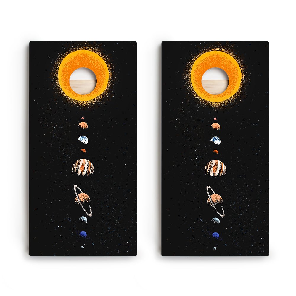 Cosmic Solar System Star Cornhole Boards