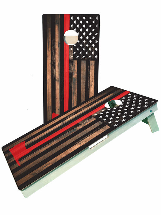 cornhole boards Firefighter Red Line Axe Cornhole Boards