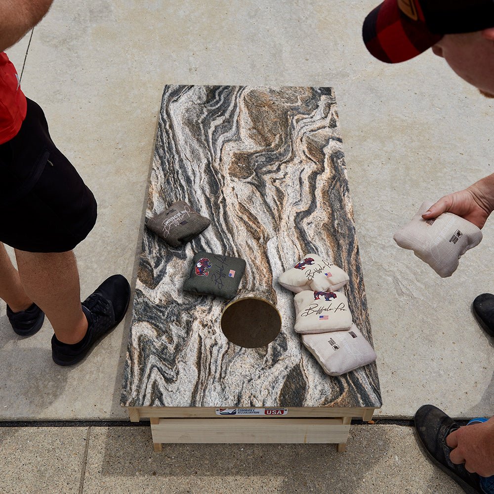 Dark Marble Star Cornhole Boards