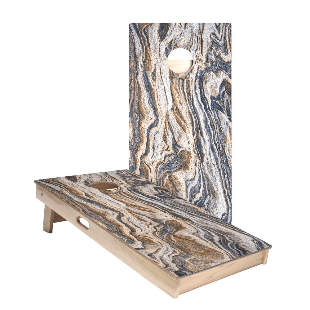 Dark Marble Star Cornhole Boards