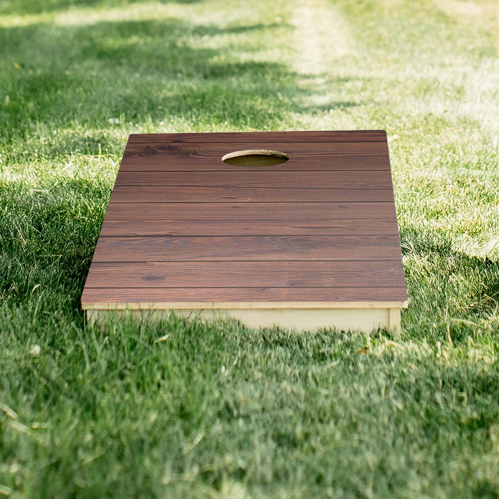 Dark Stained Wood Star Cornhole Boards