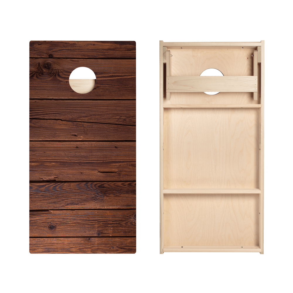 Dark Stained Wood Star Cornhole Boards