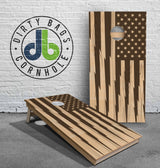 boards Natural Wood Pro Cornhole Boards - USA Bolt Flag Boards
