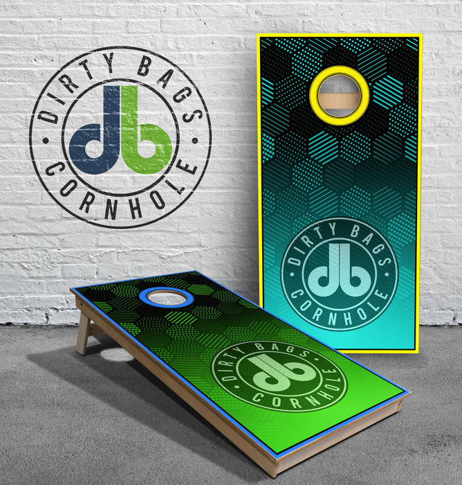 Dirty Bags Cornhole Boards - db Hex Neon Fades