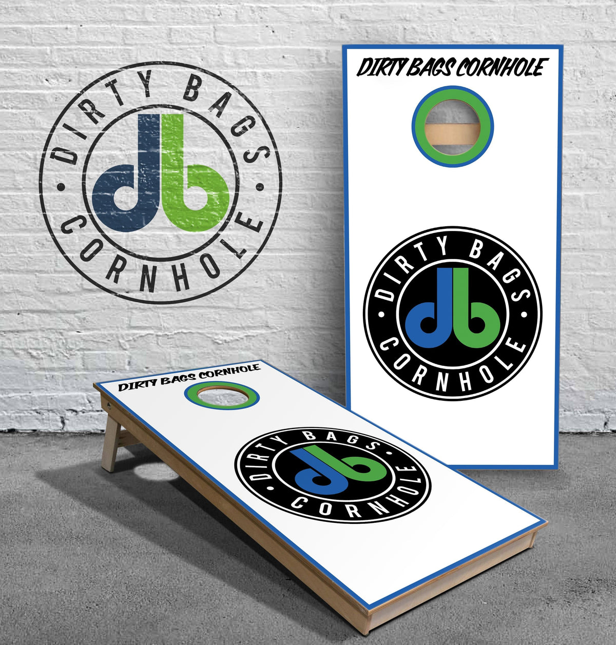 boards Tournament Grade Cornhole Solutions DB  Boards - White DB Badge Boards