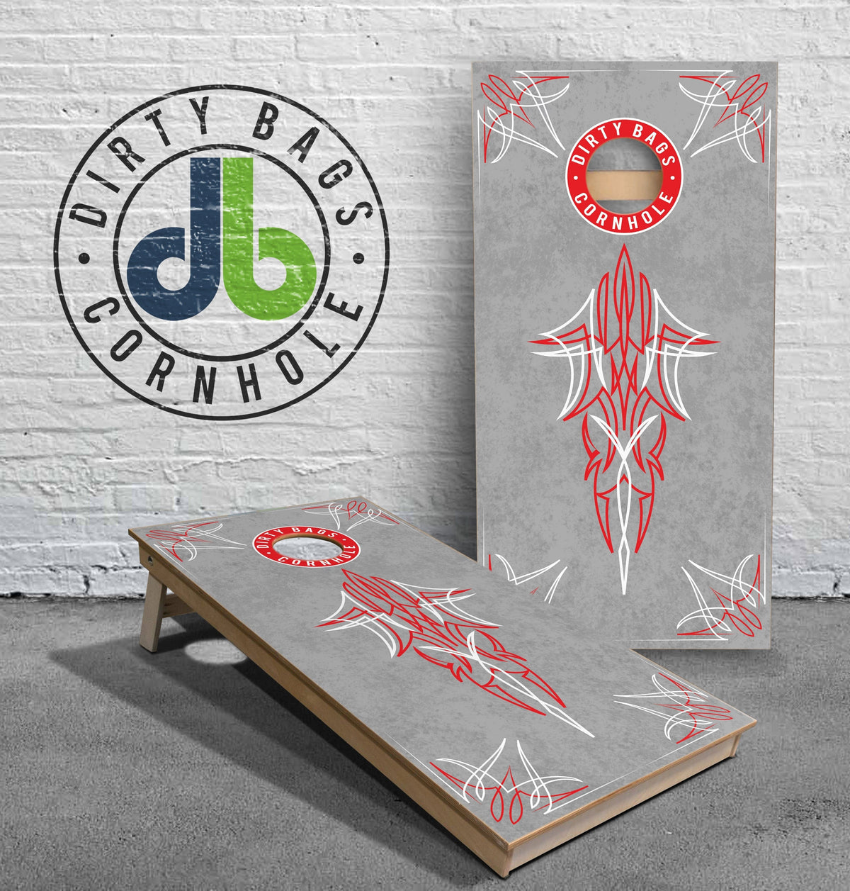 boards Cornhole Boards - db Patina and Pinstriping