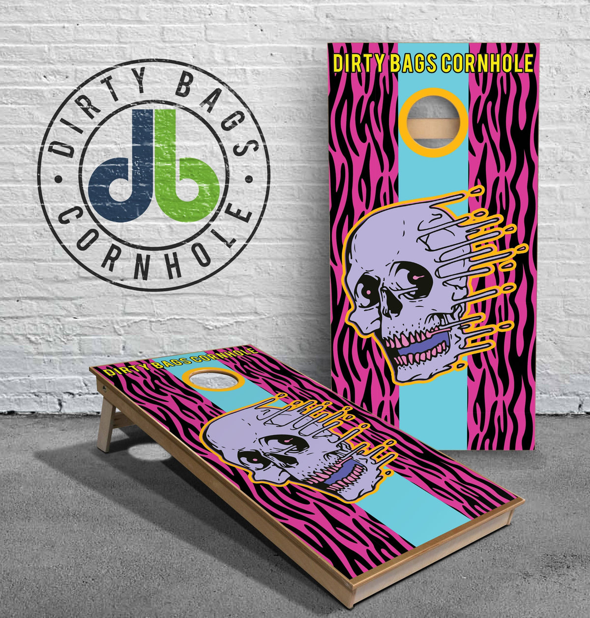 boards Cornhole Boards - db Punk Rock Skull
