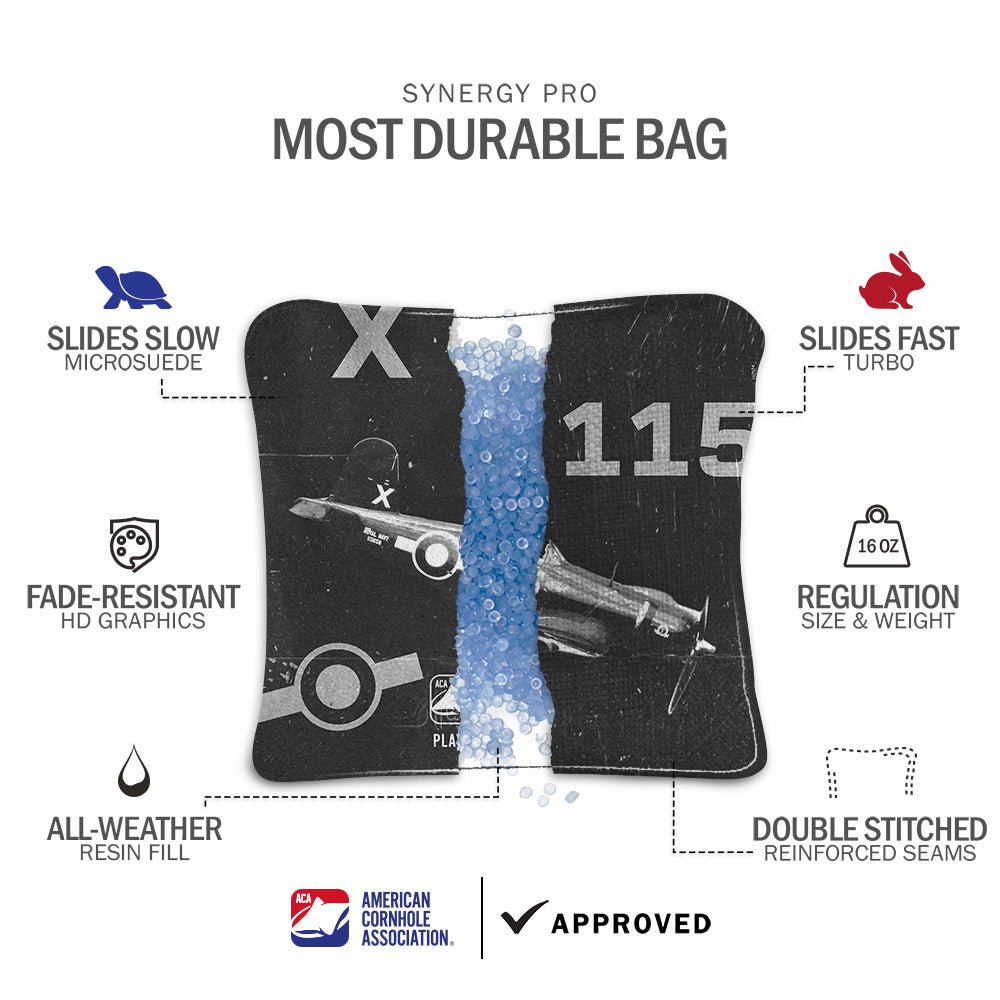Distressed Bomber 115 Synergy Pro Cornhole Bags
