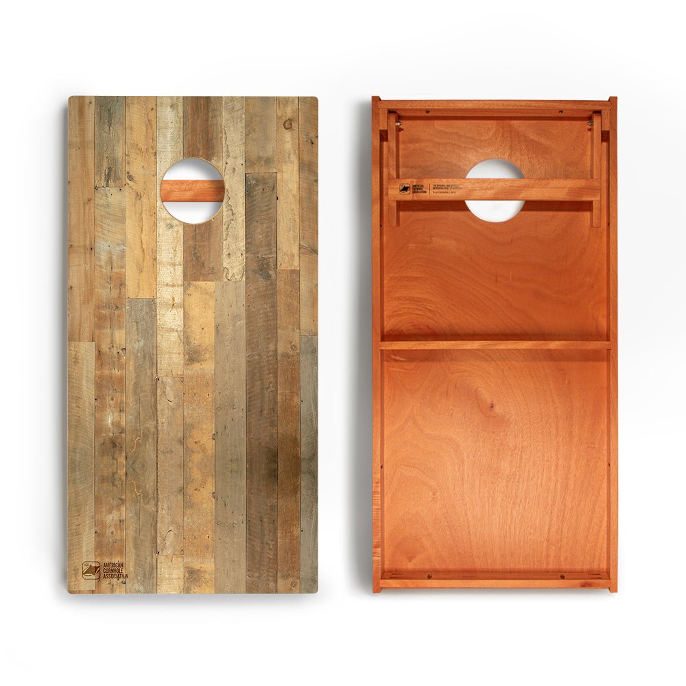 Distressed Wood Backyard 2400 Cornhole Boards