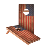 Distressed Wood Flag Backyard 1x2 ft Cornhole Boards