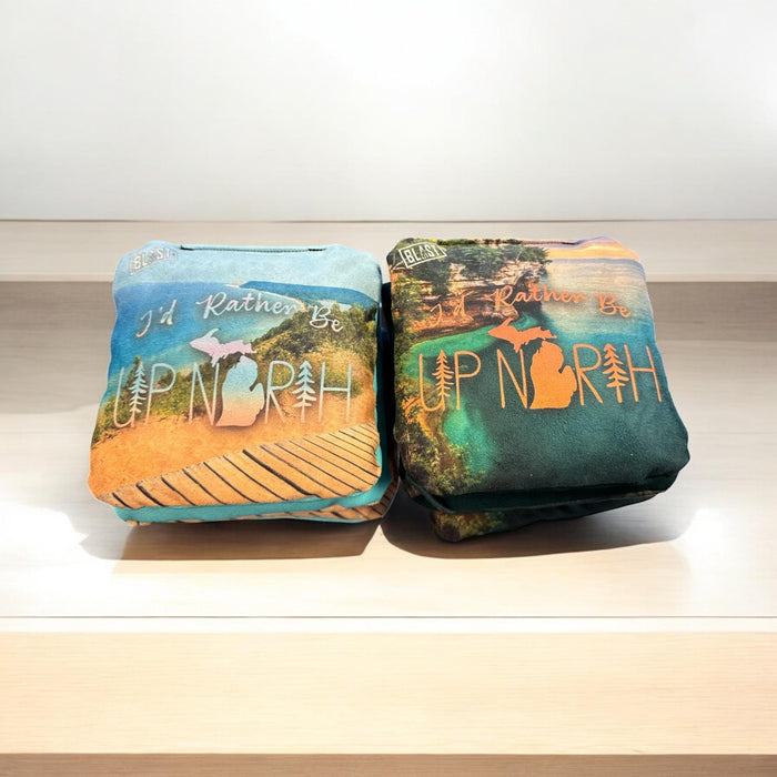 Cornhole Bag Up North Lake Michigan All Weather Slick and Stick CORNHOLE Bags