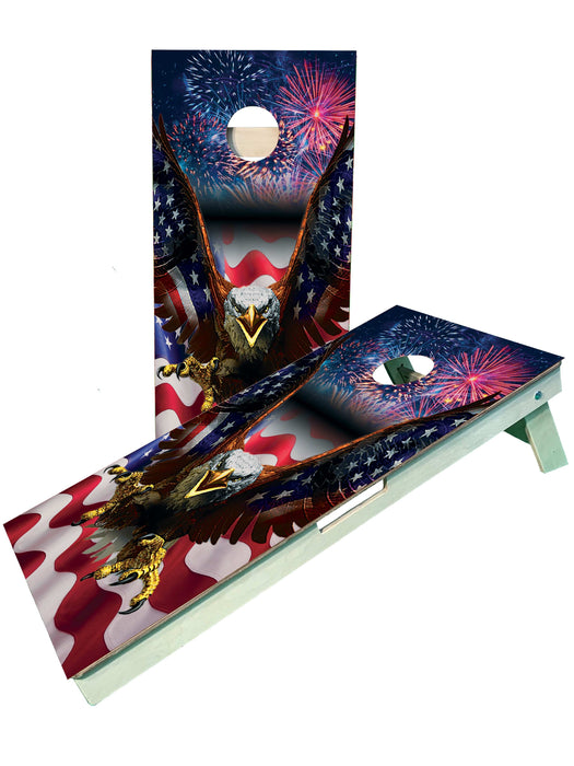 cornhole boards Eagle American Flag Fireworks Cornhole Boards