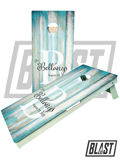 cornhole boards Personalized Wedding Date Cornhole Boards with Last Name/Monogram