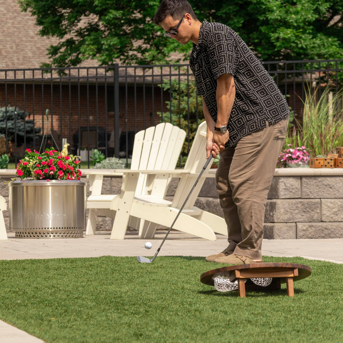 Island Hole Golf Game Island Hole | Wood and Resin Cornhole x Golf Chipping Game