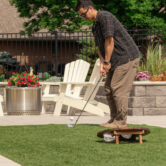 Island Hole Golf Game Island Hole | Wood and Resin Cornhole x Golf Chipping Game