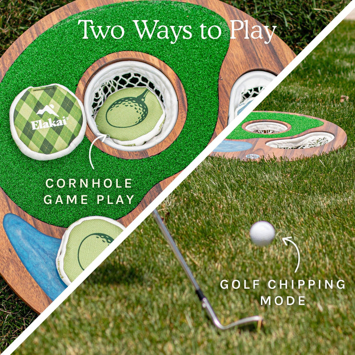 Island Hole Golf Game Island Hole | Wood and Resin Cornhole x Golf Chipping Game