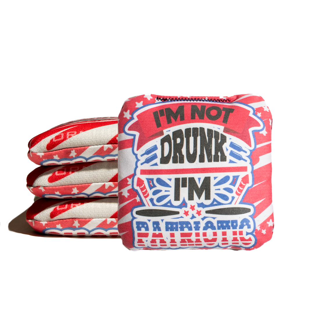 Not Drunk Patriotic - 6 Inch WSOC Official Pro Cornhole Bags