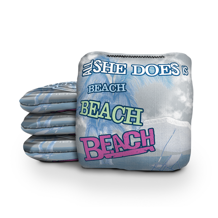 All She Does Is Beach - 6 Inch WSOC Official Pro Cornhole Bags
