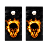 Fire Blaze Skull Star Cornhole Boards
