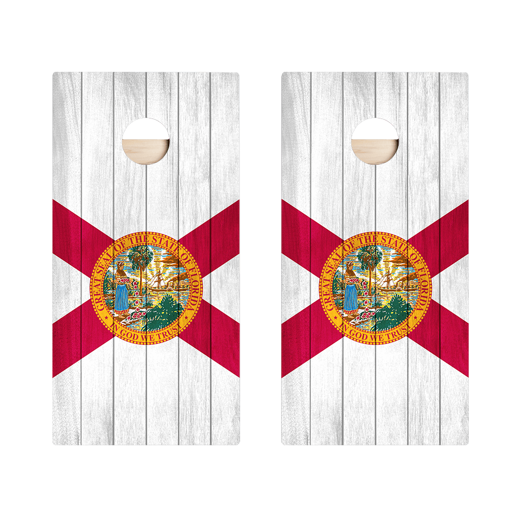 Florida Flag Star Cornhole Boards