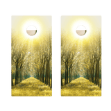 Forest Sunset Star Cornhole Boards