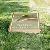 Gone Fishin Sign Star Cornhole Boards