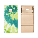 Green Tie-Dye Star Cornhole Boards
