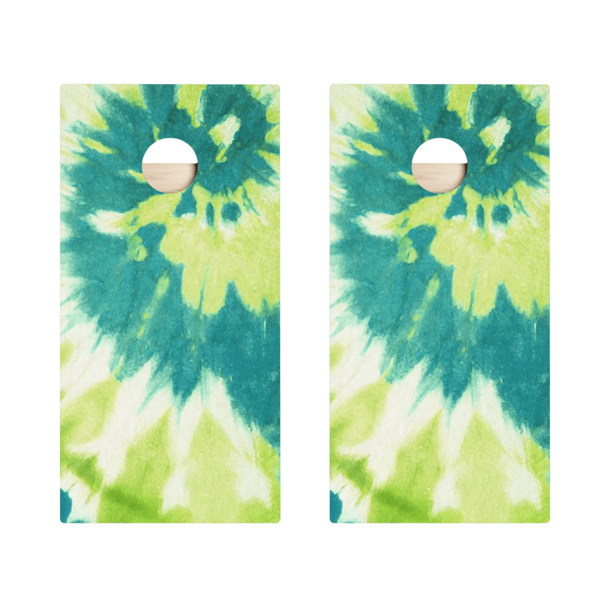Green Tie-Dye Star Cornhole Boards