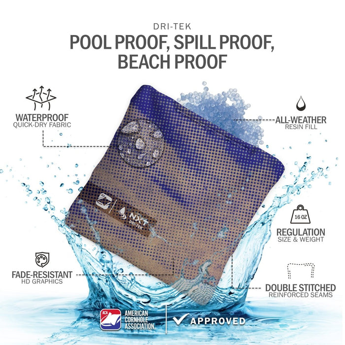 Halftone Horizon Blue NXT Dri-Tek Cornhole Bags