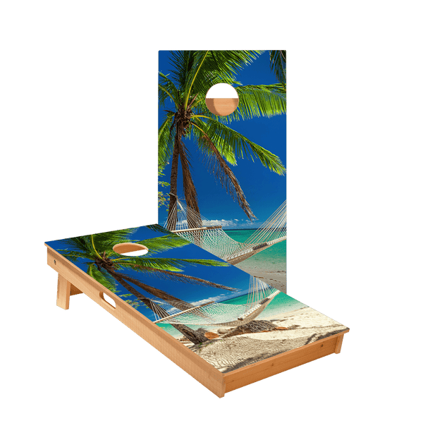 Hammock On The Beach Tropical Star Cornhole Boards